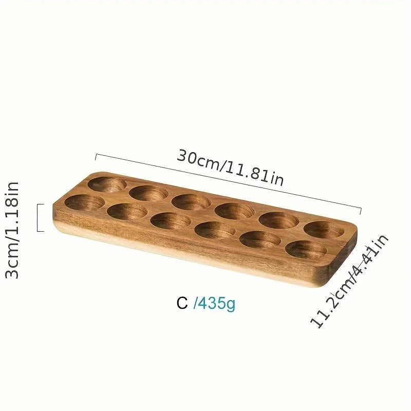 Wooden Egg Storage Tray – Multi-Compartment Kitchen Organizer