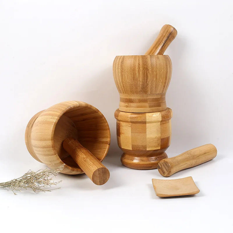 Bamboo Mortar & Pestle Set