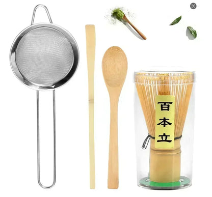 Matcha Bamboo Tea Set – 4-Pieces Kit