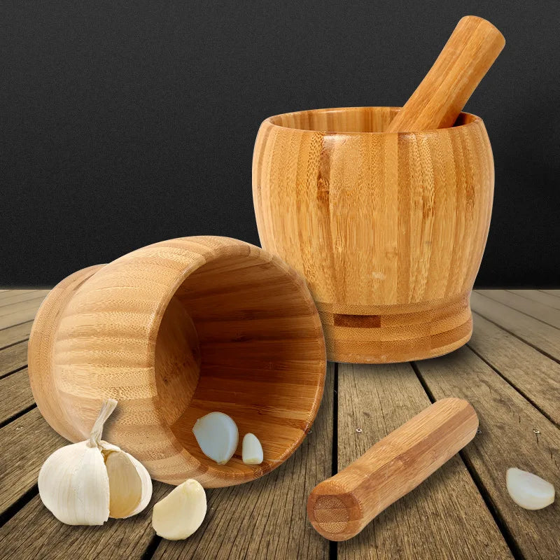 Bamboo Mortar & Pestle Set