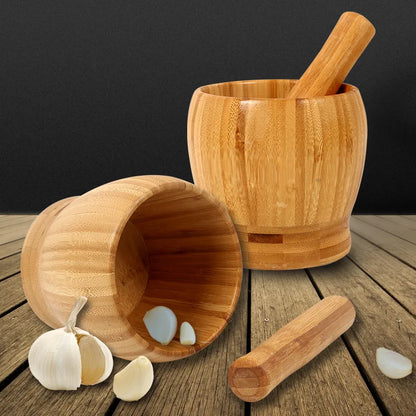Bamboo Mortar & Pestle Set
