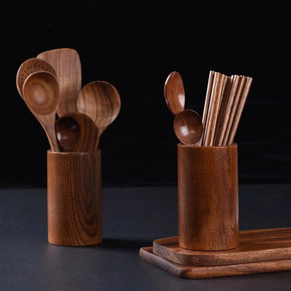 Bamboo Wooden Chopstick Holder – Kitchen Utensil Organizer