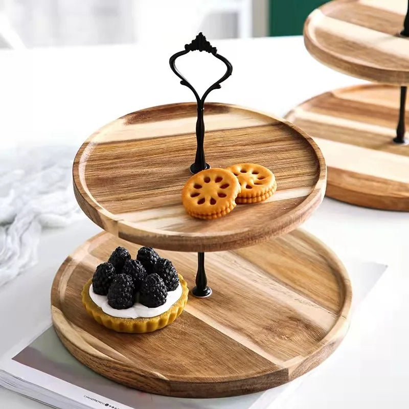 2-Tier Wooden Dessert & Display Stand
