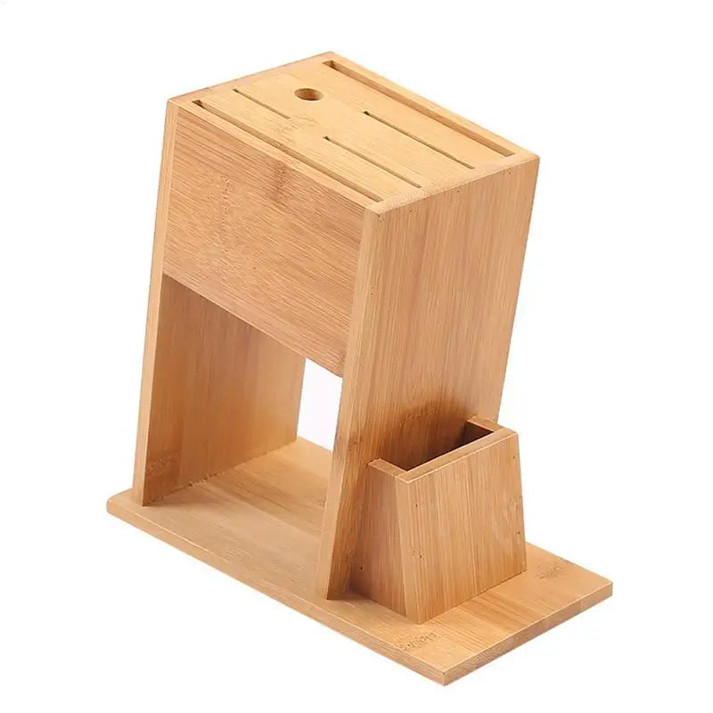 Bamboo Knife Block Stand for Kitchen