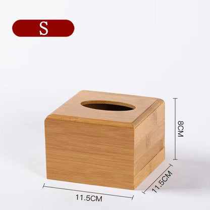 Bamboo Tissue Storage Box