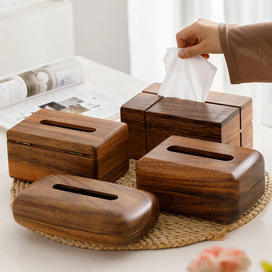 Walnut Tissue Organizer