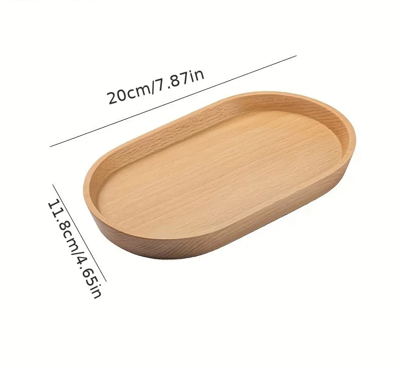 Solid Wood Oval Tray – Japanese Style Serving Plate