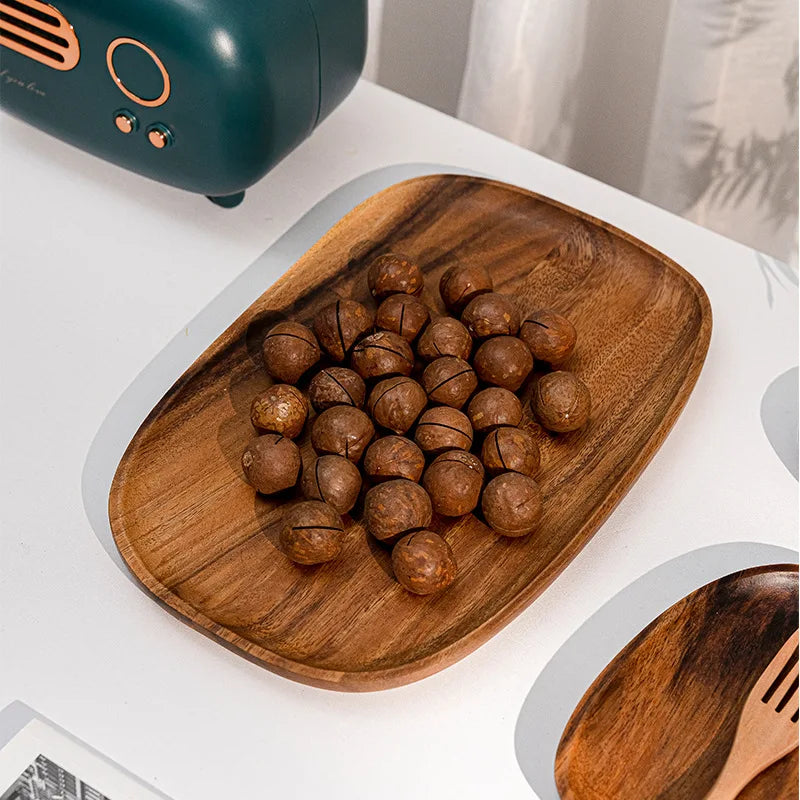 Rustic Acacia Wood Serving Tray