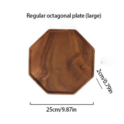 Acacia Wood Octagonal Dinner Plate