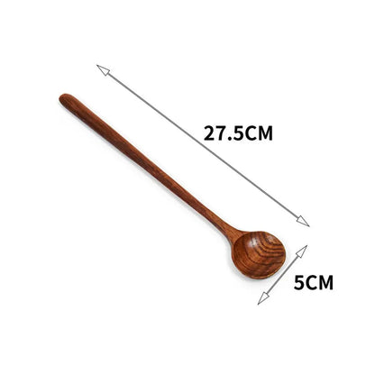 Wooden Soup Spoon Set  – Long Handle (1–2PCS)