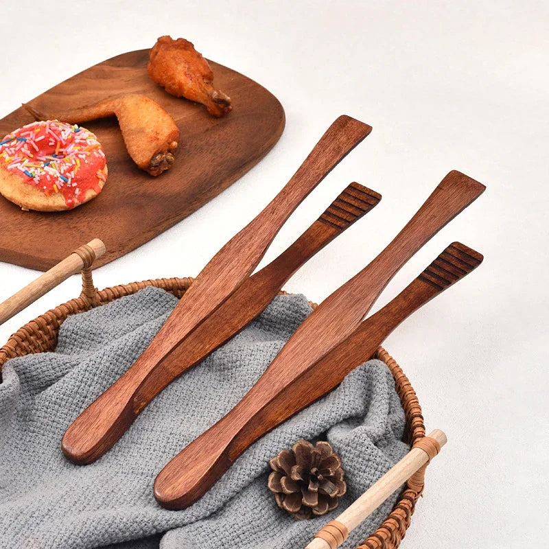 Wooden Kitchen Tongs – BBQ & Salad Serving Tool