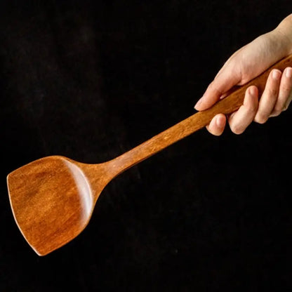 Long Wooden Cooking Spatula