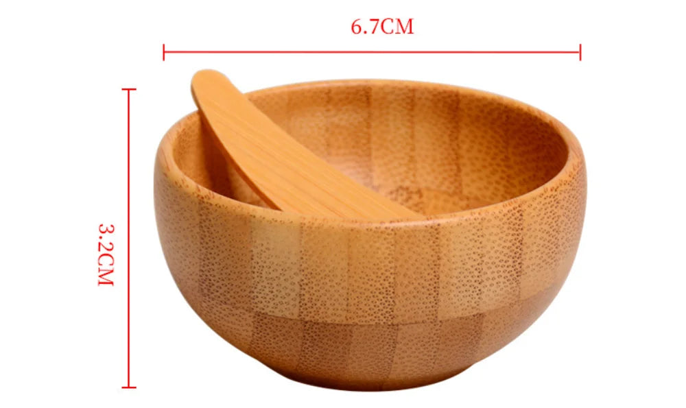 Mini Bamboo Bowl Set – Mixing Bowl with Spoon
