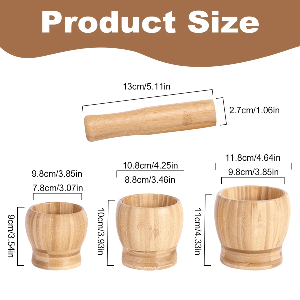 Bamboo Mortar & Pestle Set