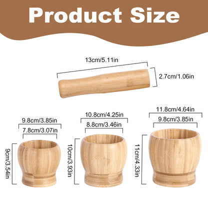 Bamboo Mortar & Pestle Set