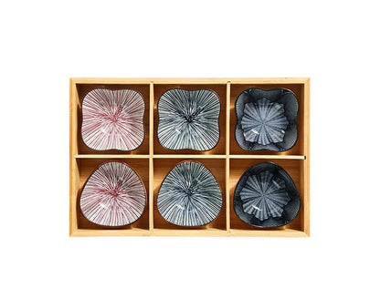 Japanese Wooden Tray – 9-Compartment Bamboo Plate