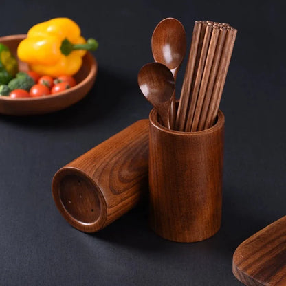 Bamboo Wooden Chopstick Holder – Kitchen Utensil Organizer