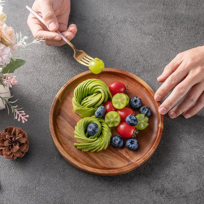 Round Wooden Dinner Plate