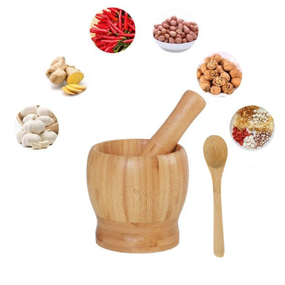 Bamboo Mortar & Pestle Set