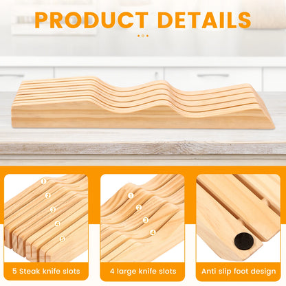 Wooden Knife Storage Rack