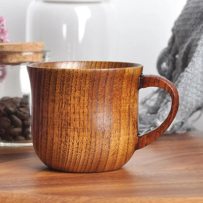 Wooden Cup with Handle – Natural Solid Wood Mug