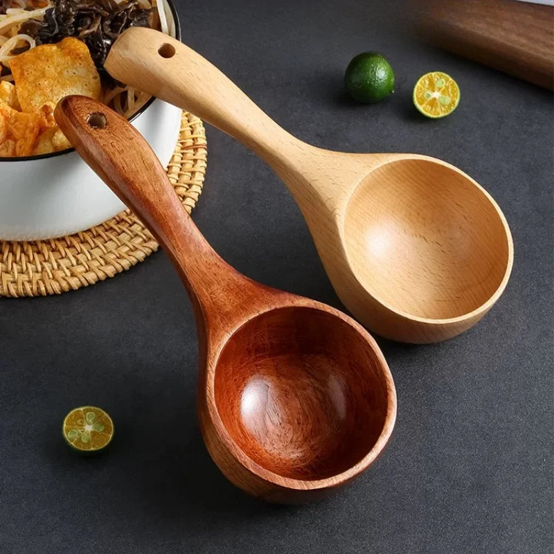 Large Wooden Scoop Spoon – Natural Kitchen Ladle