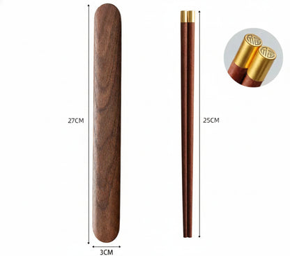 Wooden Cutlery Travel Set – Spoon, Fork & Chopsticks with Box