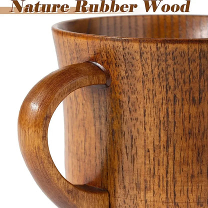 Wooden Cup with Handle – Natural Solid Wood Mug