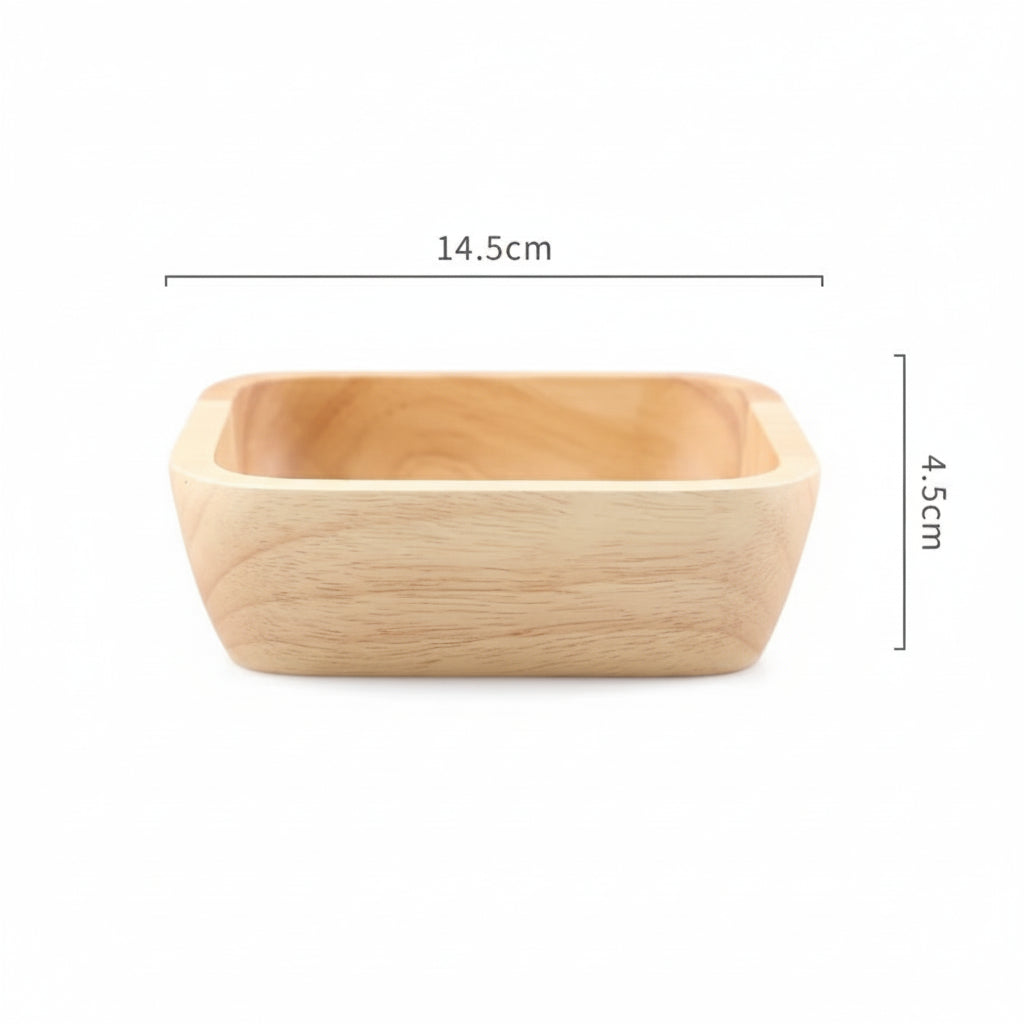 Square Wooden Bowl – Natural Oak Finish