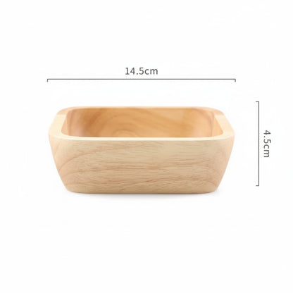 Square Wooden Bowl – Natural Oak Finish