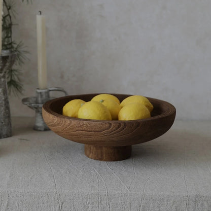 Natural Wooden Fruit Bowl – Wabi-Sabi Style