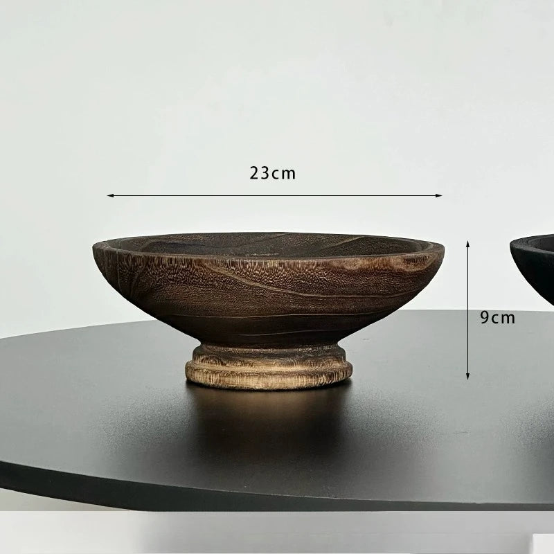 Natural Wooden Fruit Bowl – Wabi-Sabi Style
