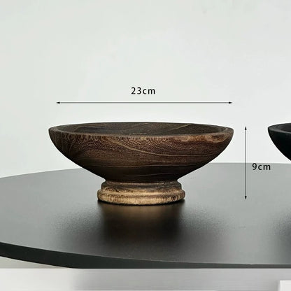 Natural Wooden Fruit Bowl – Wabi-Sabi Style