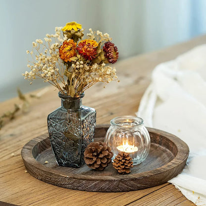 Wooden Round Plate – Rustic Heat-Resistant Serving Mat