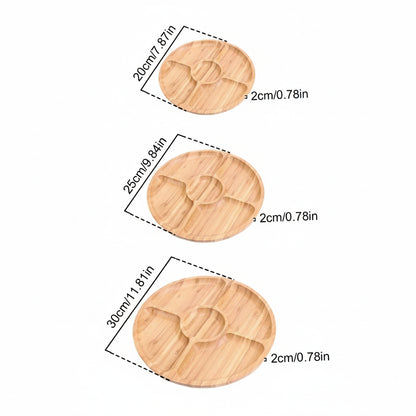 Bamboo Round 5-Section Serving Tray