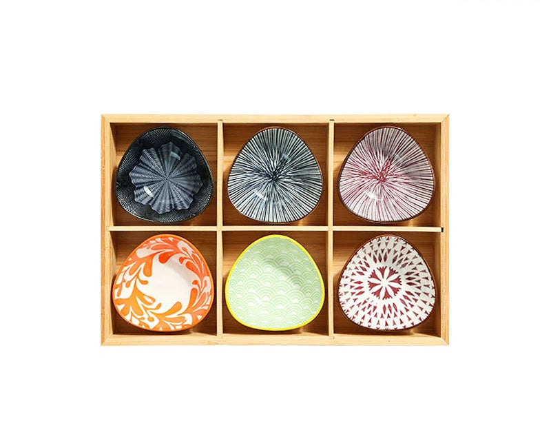 Japanese Wooden Tray – 9-Compartment Bamboo Plate