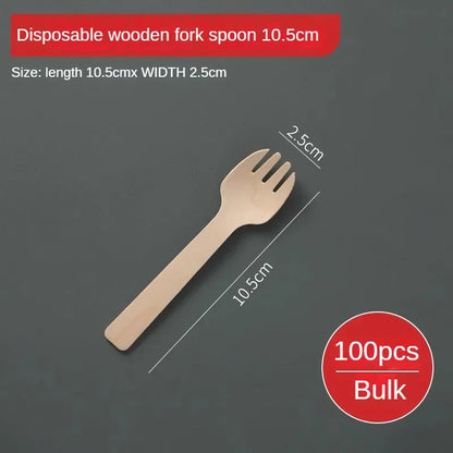 Disposable Wooden Cutlery Set – 100pcs