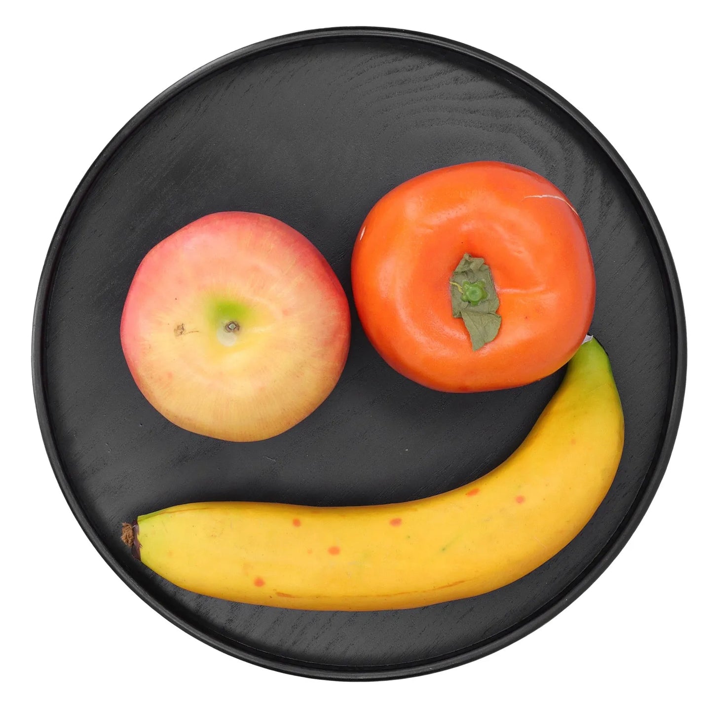 Black Wooden Serving Tray – Round Minimal Design