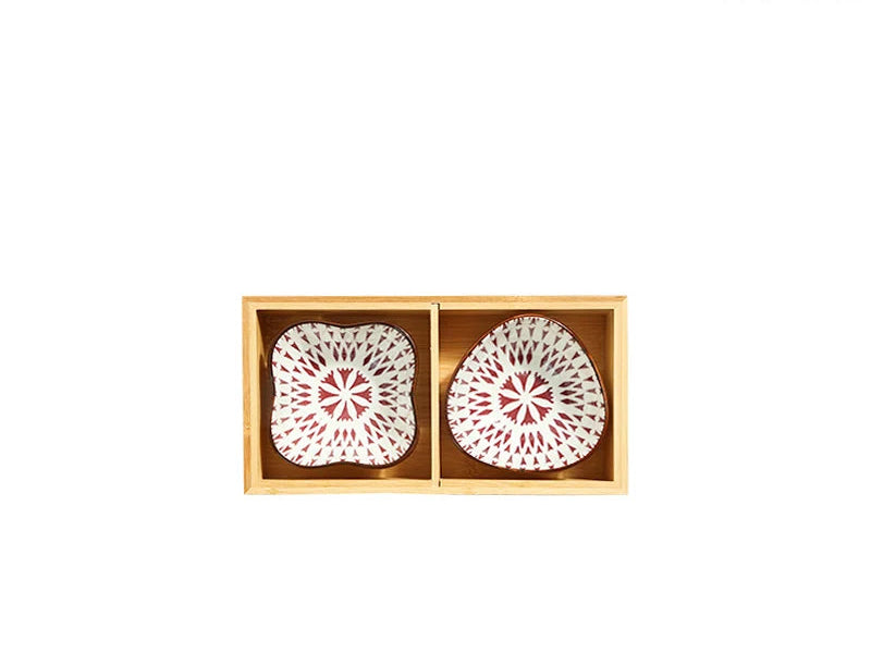 Japanese Wooden Tray – 9-Compartment Bamboo Plate