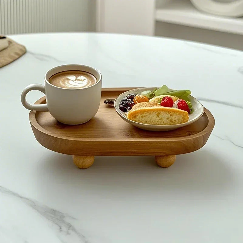 Oval Wooden Tray with Legs – Multi-Functional Design