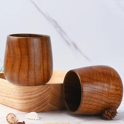 Natural Wooden Cup – Handmade 160ml Wood Tea Cup
