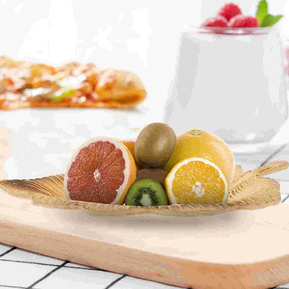 Leaf-Shaped Wooden Snack Tray