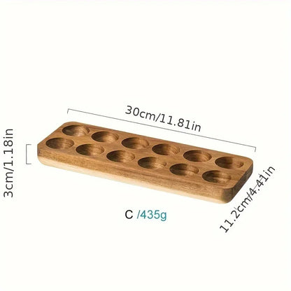 Wooden Egg Storage Tray – Multi-Compartment Kitchen Organizer