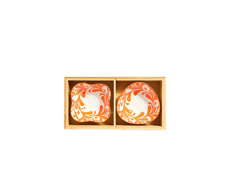 Japanese Wooden Tray – 9-Compartment Bamboo Plate