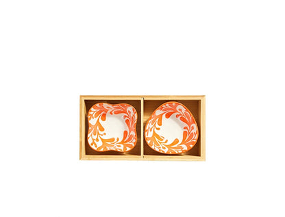 Japanese Wooden Tray – 9-Compartment Bamboo Plate