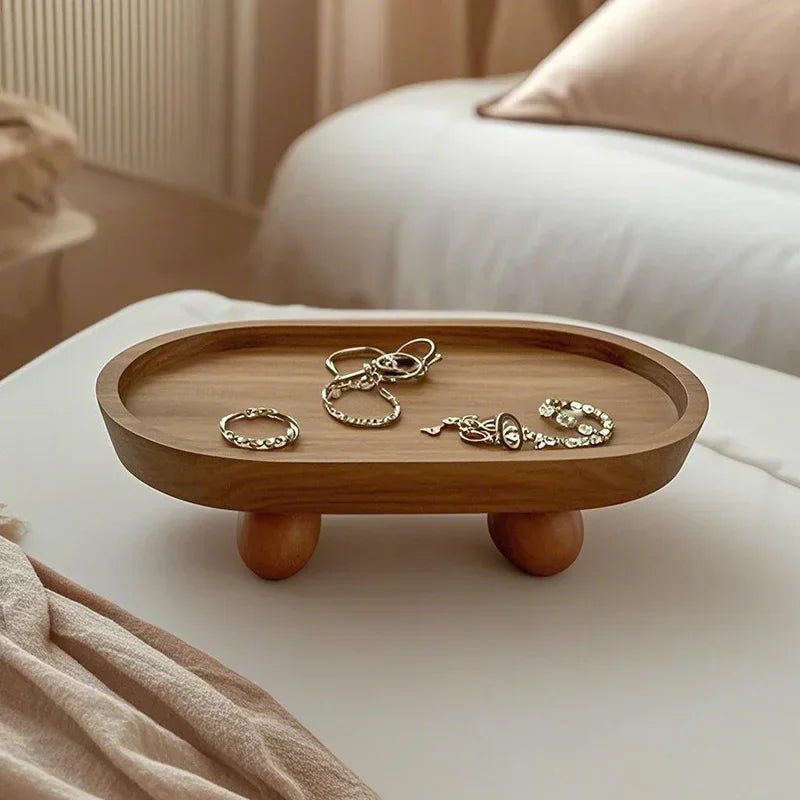 Oval Wooden Tray with Legs – Multi-Functional Design