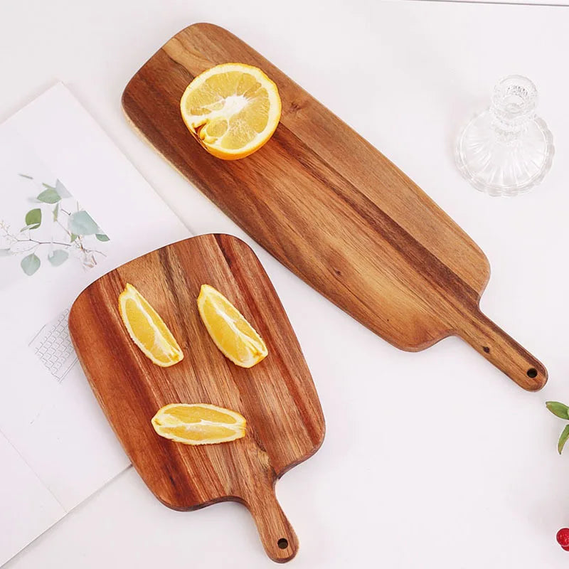 Wooden Serving Tray with Handle – Solid Wood Board