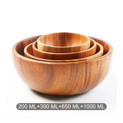 Acacia Wooden Salad Bowl – Japanese Style