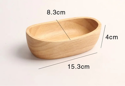 Oval Wooden Serving Bowl – Boat-Shaped Design