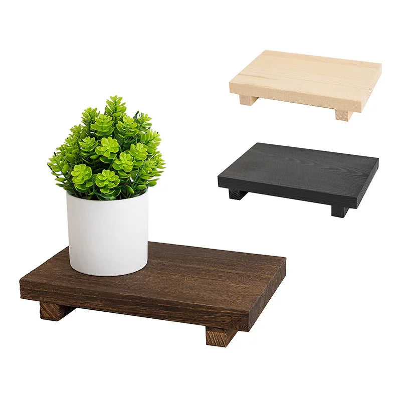 Wooden Pedestal Display Tray